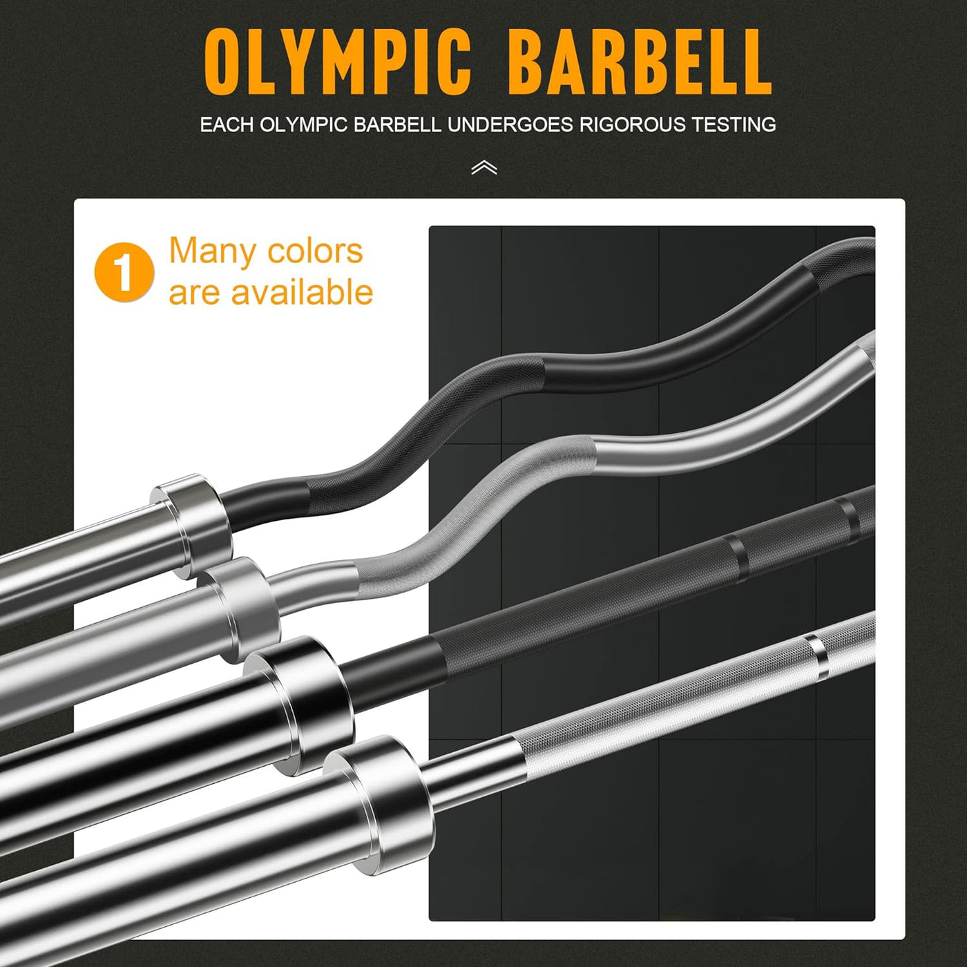 Curl Bar Olympic Barbell EZ Bar 330LB/700LB/1000LB/1500LB for Biceps Curl, Squat, Weightlifting