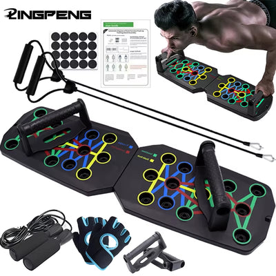 Push-Up Board Set Portable Multifunctional Push-Up Bar Foldable Fitness Equipment for Chest Abdomen Arms/Back Training