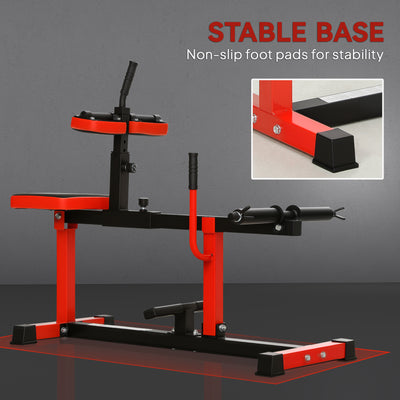 Adjustable Steel Seated Calf Raise Exercise Strength Training Gym Equipment, Red