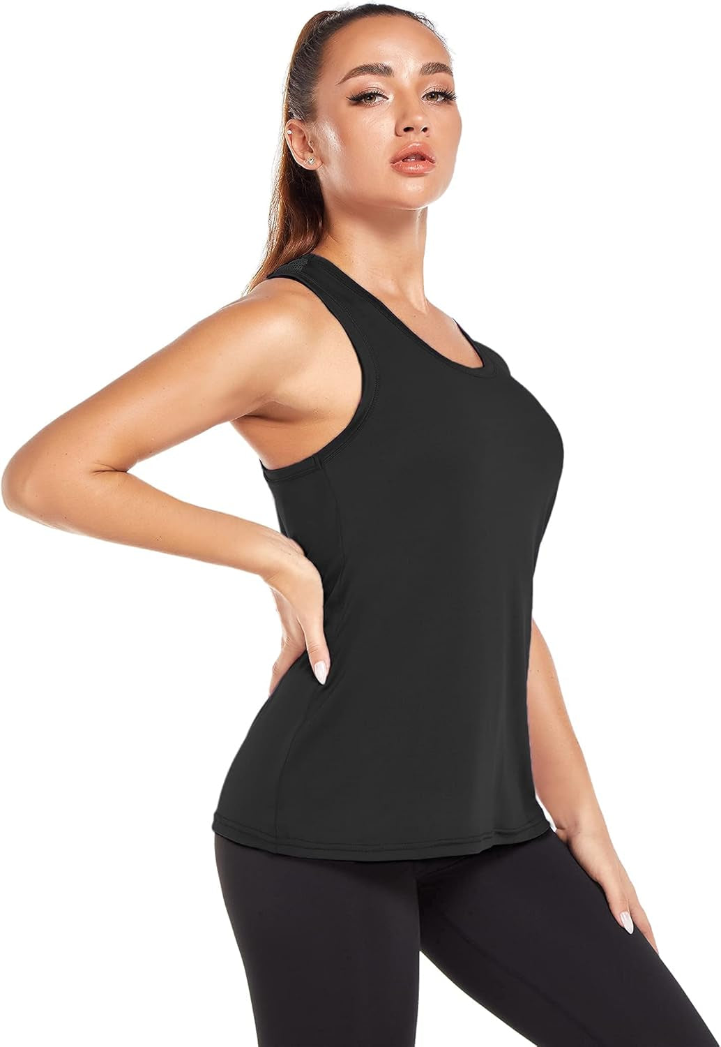 Workout Tops for Women Mesh Racerback Tank Yoga Shirts Running Exercise Gym Clothes