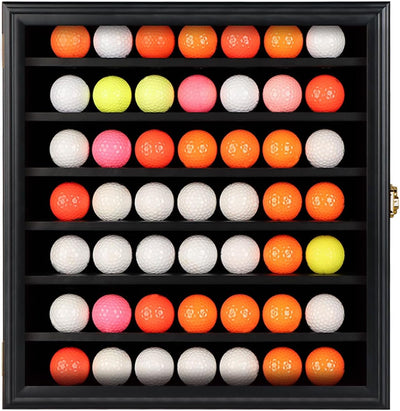 Golf Ball Display Case - Wall Mounted Holder with Glass Door, Ideal Gift for Golf Enthusiasts